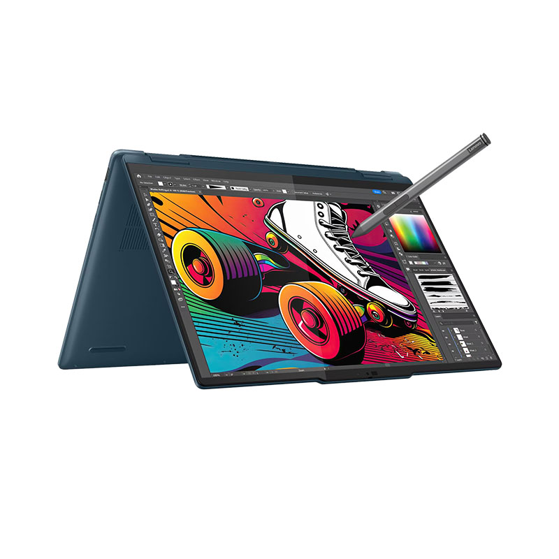 Picture of Lenovo Yoga 7 - Intel Evo Core Ultra 5 125H 14"(35.5cm) 83DJ00DGIN  2-in-1 Laptop (16GB DDR5/ 1TB SSD/ WUXGA OLED 400nits Glossy/ Camera Privacy Shutter/ Integrated Intel Arc Graphics/ Touch Display/ Windows 11 Home/ Office 2021/ Backlit/ 1 Year Warranty/ Tidal Teal/ 1.49 kg)